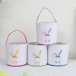 New Easter Basket Party Supplies Curved Ear Butterfly Festival Footprint Easter Bucket Gift Bag Festive Decoration