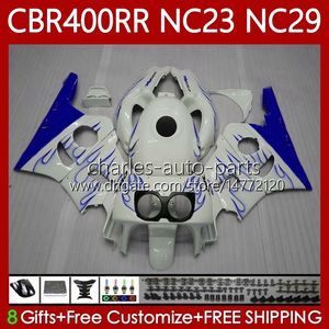 Fairings Kit för Honda CBR 400 RR CC 400CC NC23 1988 1989 1990 1991 1992 1993 Body 65NO.86 CBR400RR CBR400 RR 88-99 Blue Flames NC29 CBR 400RR 88 89 90 91 92 93 OEM Kroppsarbete