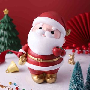 Adornos De Los Hombres al por mayor-Navidad Creativa Santa Claus Piggy Bank Resina Ornamentos Regalos Para Hombres Novias Niños y