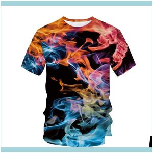S Erkek Giyim Apparel2021 Yaratıcı Duman Erkekler Grafik T-Shirt Yaz 3D Baskı Rahat Streetwear Cosplay Kostüm T Gömlek Moda Harajuku