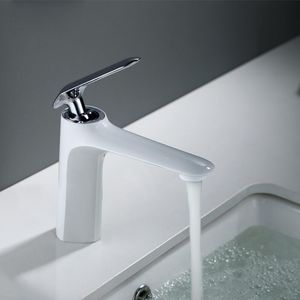 Bathroom Sink Faucets Faucet Basin White/Black And Gold Brass Vanity Vessel Mixer Cold Water Taps Deck Mount