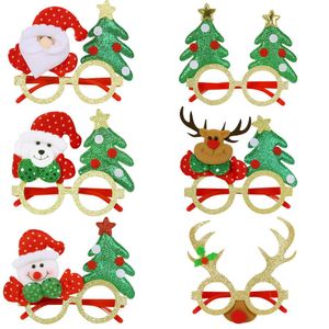 9Pcs Christmas Glasses Glitter Party Glasses Frames Christmas Decoration Costume Eyeglasses for Christmas Parties Holiday Favors Photo Booth