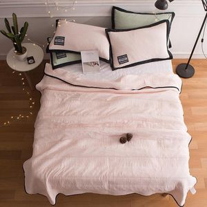 Filtar sommar höst täcke filt täcke säng täcker tvilling kung queen size solid rosa quilting enkla hem textil sängkläder