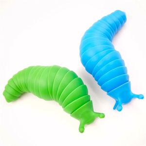 DHL Gratis HotSale Creative Articulated Slug Fidget Toy 3D Pedagogisk Färgglada Stress Relief Gift Leksaker för Barn YT199503