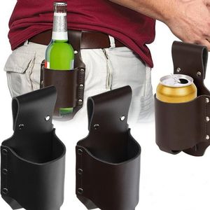 Weinhalter Kreative Leder Outdoor Bergsteigen Bierflasche Gürteltasche Dosen Weinflasche Taille Hängen Rack Schutzhülle LX4611