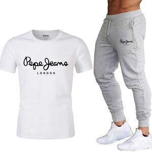 2021 mais recente Pepe-Jeans-London T-shirt de verão masculina de manga curta popular T-shirt tops terno masculino de 2 peças G0918