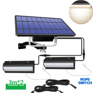 30led 60LED Single Double head Solar wall lamp Outdoor IP65 Split garden light With Drawstring Switch