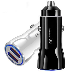 Caricabatterie rapido rapido da 18 W Doppie porte USB QC3.0 Adattatori per caricatori per auto Caricabatterie per veicoli per IPhone 15 14 12 13 Samsung Xiaomi Telefono Android GPS