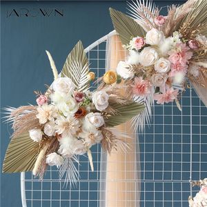 Flores decorativas grinaldas jarrown casamento arranjo de flor pampas grama natural reed fileira diy backdrop decoração arco personalizar