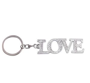 Letra romântica de diamante chaveiro pingente de metal amor keyring casal chaveiro acessórios criativos presentes para amante