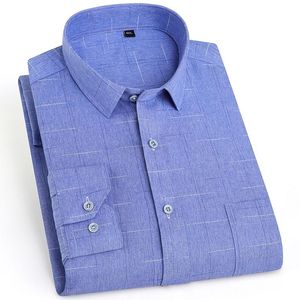 Mäns Casual Shirts 2021 Högkvalitativ ren färg Business Button Up Shirt Bamboo Fiber Långärmad För Män Klänning