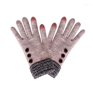 Prezent świąteczny zima damska ekran dotykowy dzianiny rękawice zagęścić jazda na pełnym palcu rękawiczki 2021 Manoplas Lana Mujer1