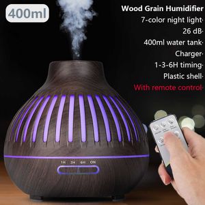 400ml Remote Control Air Aroma Ultrasonic Humidifier Color Lights Xiomi Electric Aromatherapy Essential Oil Diffuser for home 210724