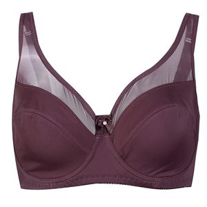 Damskie minimalizatory minimalizatory komfortu i wsparcia plus rozmiar push up BRA Seksowna bielizna Przezroczyste koronki Super Cienkie Intimates 85D-105F 211110