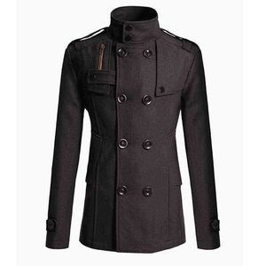 Men's wool leather jacket Mr 2022 Brand Wool Overcoat For Long Pack Windjack Man Coat Outside Random Wearing Clothing 1022