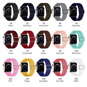 Cinturino per cinturino Apple Watch 44mm 40mm 38mm 42mm Cinturino regolabile in nylon elastico solo Loop iWatch serie 3 4 5 6