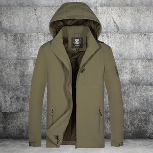 Men's Trench Coats Autumn Windproof Windbreaker With Hood Loose Casual Wear