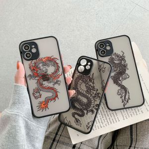 National Tide Dragon Pattern Skin Phone Cases voor iPhone 12Proma 11xsmax 7 8Plus 8 xrfour hoeken All-inclusive anti-drop
