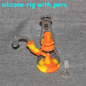 Kolorowe haishs showerhead perc perkolator szklane bongi proste rury wodne rury 14mm stawowe olejek wiertnice z kwarcem banger