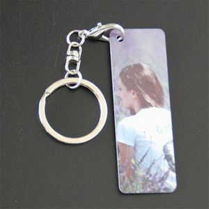 Sublimation Aluminum Keychains Hot Transfer Printing Blank Diy Custom Consumables Material Two Sides Can Printed 20pieces/lot H0915