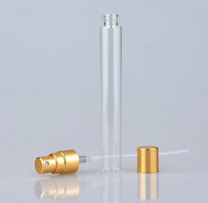 10 ml Mini-Parfümflaschen aus Glas, Probensprühflasche, nachfüllbar, Duftzerstäuber, Glasfläschchen mit schwarzem Gold