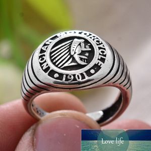 100% 925 Sterling Silver Trendy Indian Motorcycle Insignia Män Ring Promotion Smycken För Man Boyfriend Födelsedag Present Fabrikspris Expert Design Kvalitet Senaste