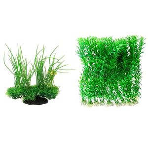 Décorations 11pcs Plantes Artificielles Aquarium Décoration Vert Aquatique - 1pcs 18X20X9.5cm 10pcs Longueur 32cm