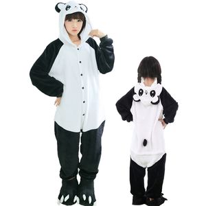 Kids Panda Pajamas Animal Sleepwear Winter Cartoon Stitch Onesies Children's Boys Girls Unicorn Flannel 211130