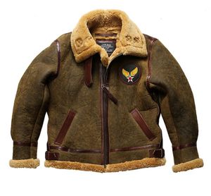 Avfly Small Wings B3 Fur One-Piece Flight Jacket Horse Leather and Lambswool World Ii