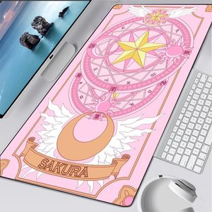 Anime Kawaii Musmatta Stor Gummi Gaming Mat Speed ​​Kawaii XL Mousepad Keyboard Locking Edge Otaku Dator Rosa Skrivbord Mat