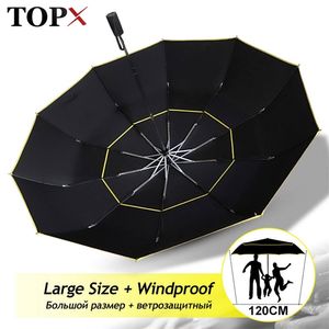 完全自動巻き刺激性傘雨の女性二重高品質大きな3倍の旅行防風屋外傘の男性210721