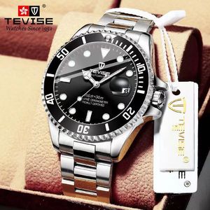 Швейцарские часы Tevise Mechanical Water Ghosts Live Business Watch Watch Man Han Edition Machines Водонепроницаемый мужской Стол Стальной Ремень Браслет Blue Blue Black