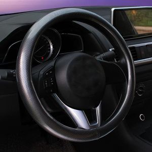 Steering Wheel Covers Wood Grain Driver Soft Accessories Odorless Faux Leather Non Slip Decorative Cover Interior Protective Auto Car