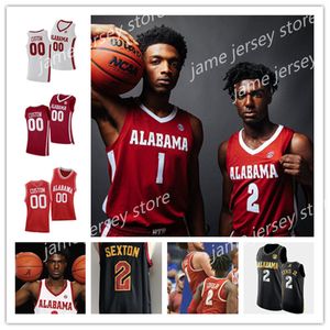 Alabama Kızıl Gelgit Basketbol Dikişli Jersey Jahvon Quinerly John Petty Jr. Joshua Primo Alex Tchikou Reese Ambrose-Hylton Miles Jones Rojas Ellis Bruner 2 Sexton