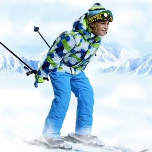 -30 graus crianças crianças conjunto meninos menina crianças snowboard ski terno à prova d 'água esportes ao ar livre calça calças roupas snowsuit teen h0909