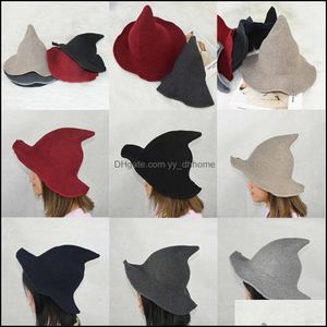 Berets Hats Caps Hats, шарфы перчатки мода независимы 1 шт. Современные женщины Хэллоуин ведьма шляпа использована шерстяная фестиваль Party Lady Cosplay Modifi
