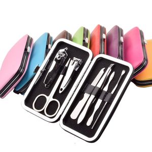7 pedaços de prego clippers definir tesoura pinça orelha picks com prática manicure conjunto ferramentas uma variedade de cores wcw533