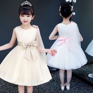 Summer Polyester Dresses for Girls 2021 Korean Version Fashion Sleeveless Round Neck Elegant Sweet Casual Children's Clothing 1853 Y2