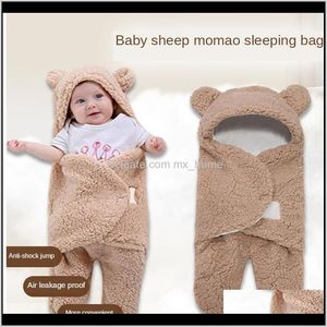 Nursery Baby Kids Maternity Drop Delivery 2021 012 Months Autumn Bag Envelope For Born Winter Swaddle Blanket Wrap Cute Sleeping Bags Solid B