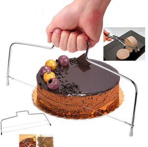 Double Line Justerbar Rostfritt Stålkaka Klipp Skivmaskin Enkelkaka Dekorera Mögel DIY Bakeware Kök Köksredskap DHL