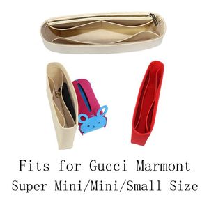 Аксессуары для запчастей для пакетов вставьте организатор Super Mini маленький размер макияж застежки -молния внутренний кошелек косметика внутри для Marmont 6 Colors