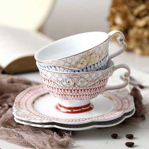 Bone Europeu China Café e Saucer Phnom Penh Cofeira Copo De Café Set Home Party Tarde Teac Cup Drinkware