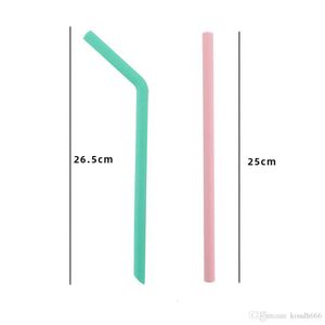 250pcs Portable silicone folding drinking straw set with box and brush reusable for outdoor travel kitchen bar