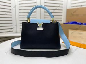 Högkvalitativ äkta läder Lychee Pattern Bag Fashion Light Luxury Designer Brand Women's One-Shoulder Diagonal Väskor