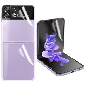 Полный защитник экрана охвата для Samsung Z Flip 3 5G мягкий TPU прозрачный противодействие отпечатку снаружи внутри крышки телефона