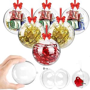 6 cm, 7 cm, 8 cm, 9 cm, 10 cm, transparenter Kunststoff, befüllbare Kugel-Ornament-Baubles, kreative Weihnachtsbaumdekoration, Kugel-Ornamente JJE9823