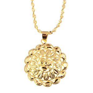 Wholesale gold plated jewelry india for sale - Group buy Dubai Ethiopian India African Arab Pendant Necklace Gold Plated Wedding Flower Party Jewelry Gift