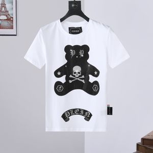 Męskie koszulki Okrągły Neck SS Teddy Bear Plein Mens Designer Tshirts Rhinestone Czaszki Mężczyźni Koszulki Klasyczne Wysokiej Jakości Top Tees PB 16581