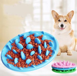 Pet Dog Bowls Щенок силикона медленная еда анти удушье пищевые водяные блюдо кошка собаки-медленные еды корма для подачи чаши подачи 3 цвета SN2927