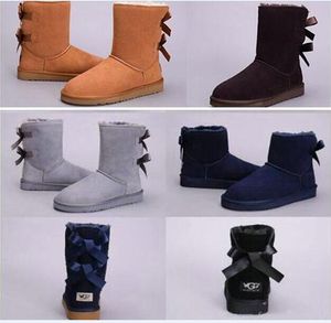 Wholesale tall women short for sale - Group buy Women boots for girls Short grace Classic Knee Tall Winter Snow Boot Bailey Bow womens booties Ankle Bowtie Black Grey chestnut sport shoes size ret